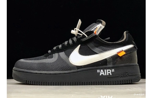 White AO4606-001 Low NikeAir Force O-W 1 Black 0114